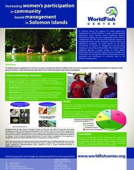 Increasing women's participation in community based management in Solomon Islands