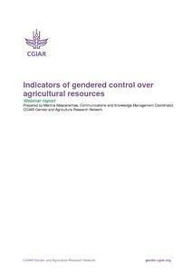 Webinar report: Indicators of gender control over agricultural resources