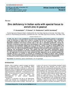 Zinc deficiency in Indian soils with special focus to enrich zinc in peanut