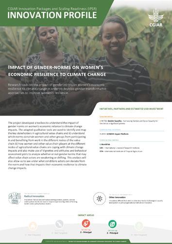 Impact of gender-norms on women’s economic resilience to climate change