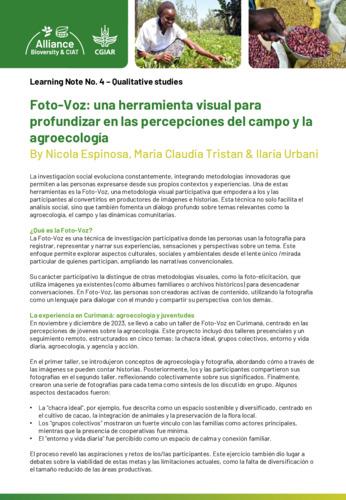 Foto-Voz: Una herramienta visual para  profundizar en las percepciones del campo y la  agroecología