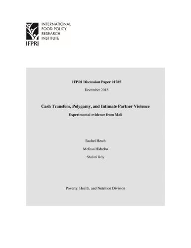 Cash transfers, polygamy, and intimate partner violence: Experimental evidence from Mali