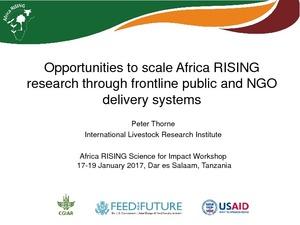 Opportunities to scale Africa RISING research through frontline public and NGO delivery systems