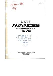 CIAT Avances Logrados = CIAT Progresos: 1975-1978