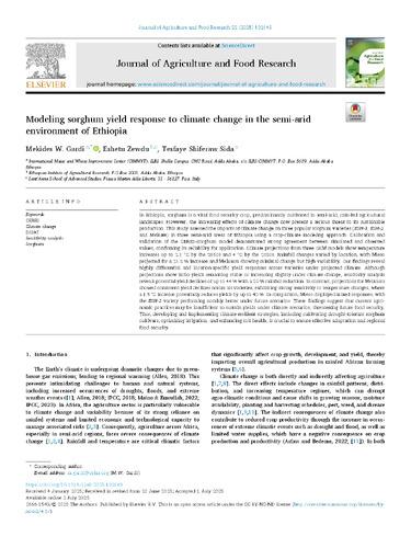 Modeling sorghum yield response to climate change in the semi-arid environment of Ethiopia
