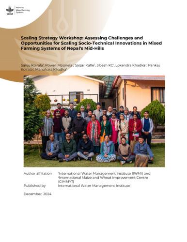 Scaling strategy workshop: Assessing challenges and opportunities for scaling socio-technical innovations in Mixed Farming Systems of Nepal's Mid-Hills