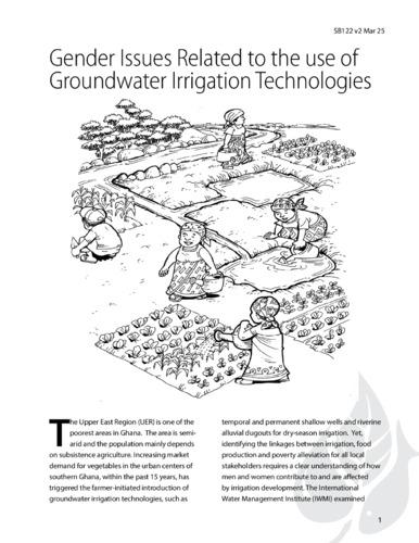 Gender Issues Related to the use of Groundwater Irrigation Technologies