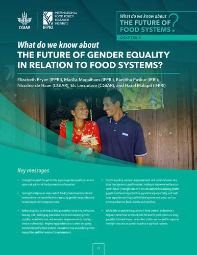 What do we know about the future of gender equality in relation to food systems?