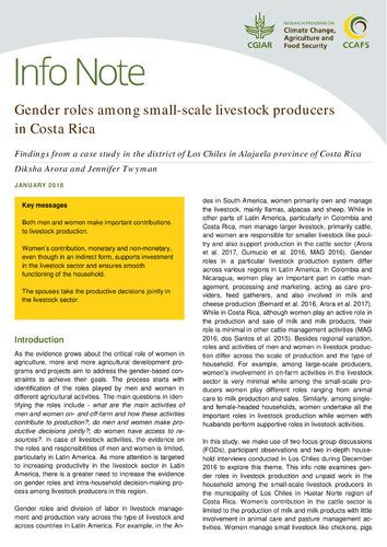 Gender roles among small-scale livestock producers in Costa Rica