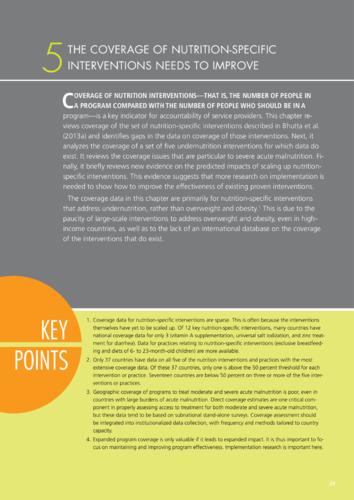 The coverage of nutrition-specific interventions needs to improve