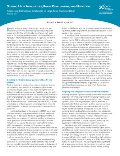 Addressing institutional challenges to large-scale implementation