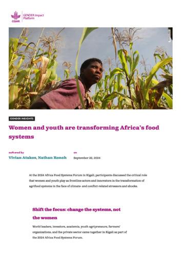 Women and youth are transforming Africa’s food systems