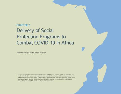 Delivery of social protection programs to combat COVID-19 in Africa