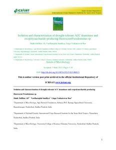 Isolation and characterization of drought-tolerant ACC deaminase and exopolysaccharide-producing fluorescent Pseudomonas sp