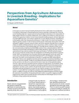 Perspectives from Agriculture: Advances in livestock breeding-Implications for aquaculture genetics