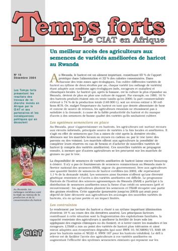 Un meilleur accès des agriculteurs aux semences de variétés améliorées de haricot au Rwanda