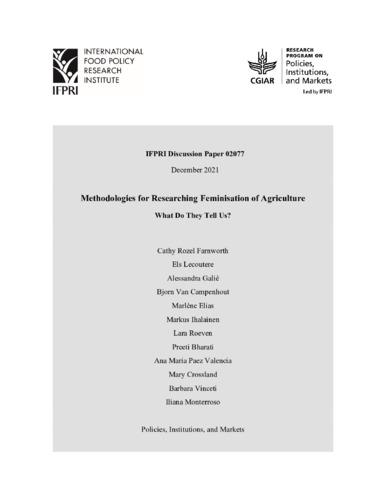 Methodologies for researching feminisation of agriculture what do they tell us?