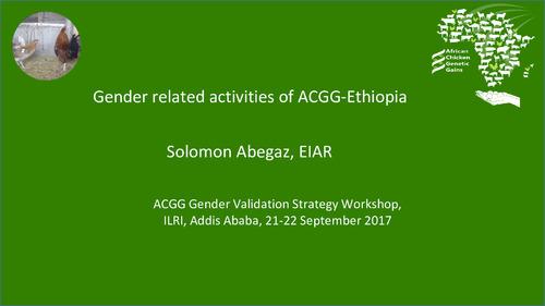 Gender related activities of ACGG-Ethiopia