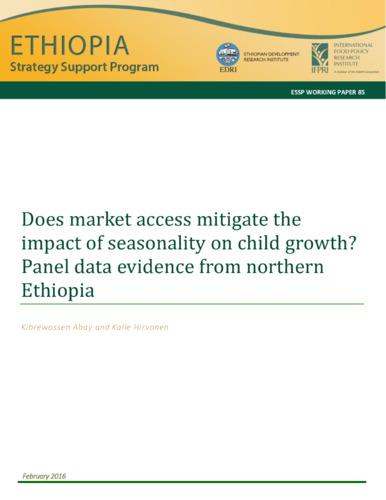 Does market access mitigate the impact of seasonality on child growth? Panel data evidence from northern Ethiopia