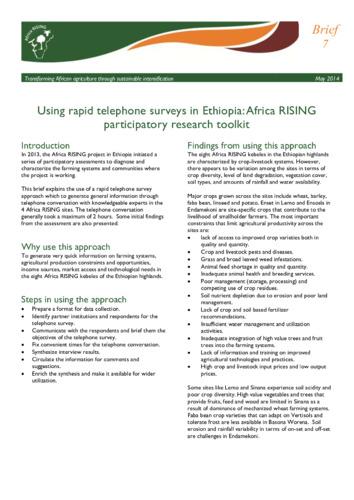 Using rapid telephone surveys in Ethiopia: Africa RISING participatory research toolkit