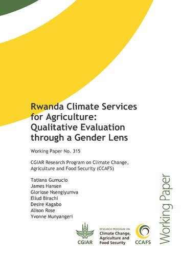 Rwanda Climate Services for Agriculture: Qualitative Evaluation through a Gender Lens