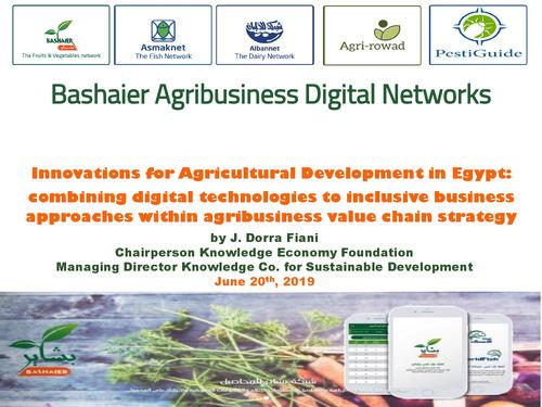Innovations for Agricultural Development in Egypt: Combining digital technologies to inclusive business approaches within agribusiness value chain strategy 