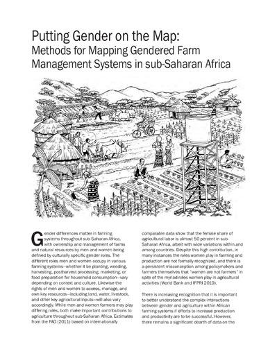 Addressing learning and complexity: Putting gender on the map: Methods for mapping gendered farm management systems in sub-Saharan Africa