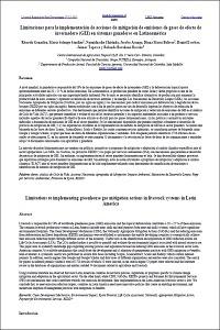 Limitaciones para la implementación de acciones de mitigación de emisiones de gases de efecto de invernadero (GEI) en sistemas ganaderos en Latinoamérica = Limitations to implementing greenhouse gas mitigation actions in livestock systems in Latin America