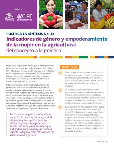 Indicadores de género y empoderamiento de la mujer en la agricultura: del concepto a la práctica