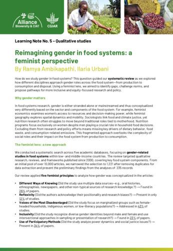 Reimagining gender in food systems: A feminist perspective