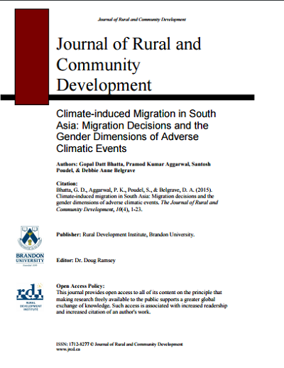 Climate-induced migration in South Asia: Migration decisions and the gender dimensions of adverse climatic events