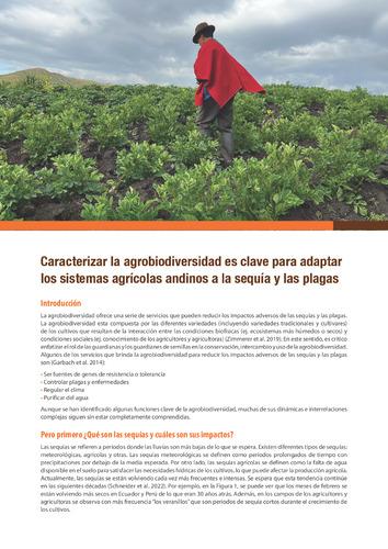 Caracterizar la agrobiodiversidad es clave para adaptar los sistemas agrícolas andinos a la sequía y las plagas