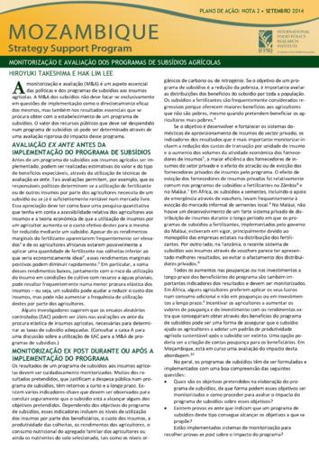 Monitoring and evaluation of agricultural subsidy programs