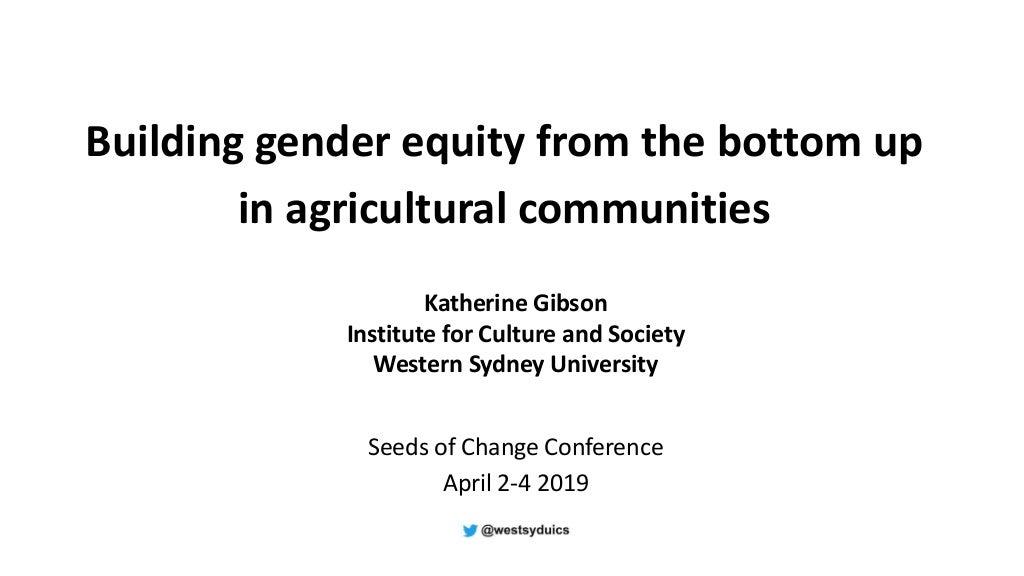 Building gender equity from the bottom up in agricultural communities