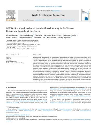 COVID-19 outbreak and rural household food security in the western Democratic Republic of the Congo