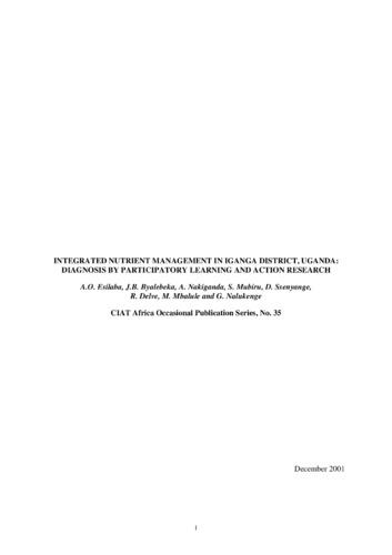 Integrated nutrient management in Iganga District, Uganda: diagnosis by participatory learning and action research