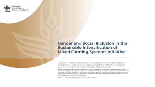 Gender and Social Inclusion in the Sustainable Intensification of Mixed Farming Systems Initiative