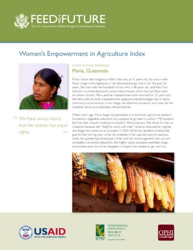 Women's empowerment in agriculture index: case study profile Maria, Guatemala