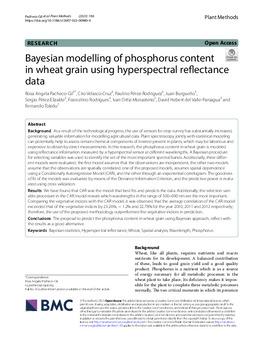 Bayesian modelling of phosphorus content in wheat grain using hyperspectral reflectance data