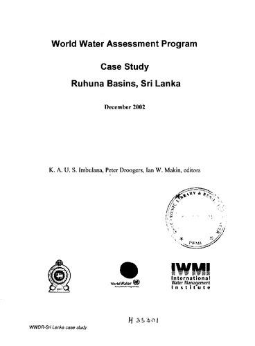 World Water Assessment Program case study, Ruhuna basins, Sri Lanka