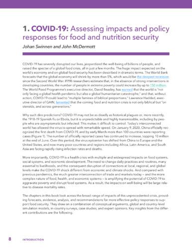 COVID-19: Assessing impacts and policy responses for food and nutrition security