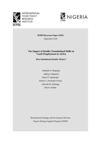 The impact of quality foundational skills on youth employment in Africa: Does institutional quality matter?