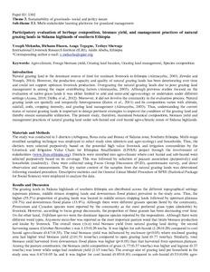 Participatory evaluation of herbage composition, biomass yield, and management practices of natural grazing lands in Sidama highlands of southern Ethiopia