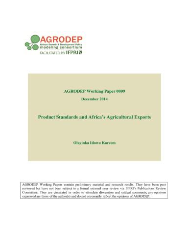 Product standards and Africa’s agricultural exports