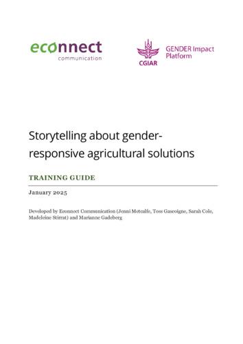 Storytelling about gender-responsive agricultural solutions: Training Guide