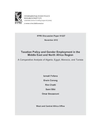 Taxation policy and gender employment in the Middle East and North Africa Region: A comparative analysis of Algeria, Egypt, Morocco, and Tunisia