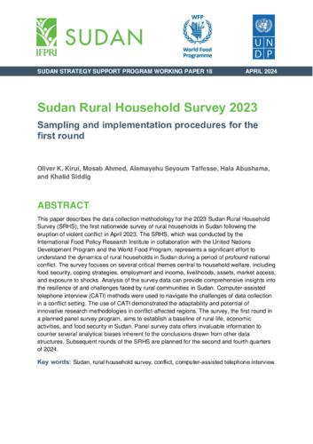 Sudan Rural Household Survey 2023: Sampling and implementation procedures for the first round