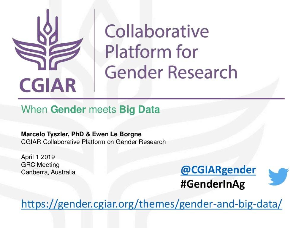 CGIAR Collaborative Platform for Gender Research - Gender meets big data