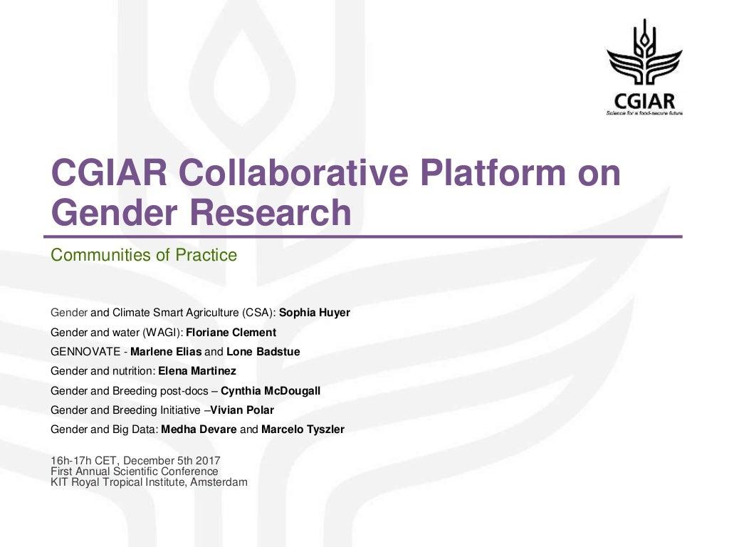 CGIAR Collaborative Platform on Gender Research - Communities of Practice