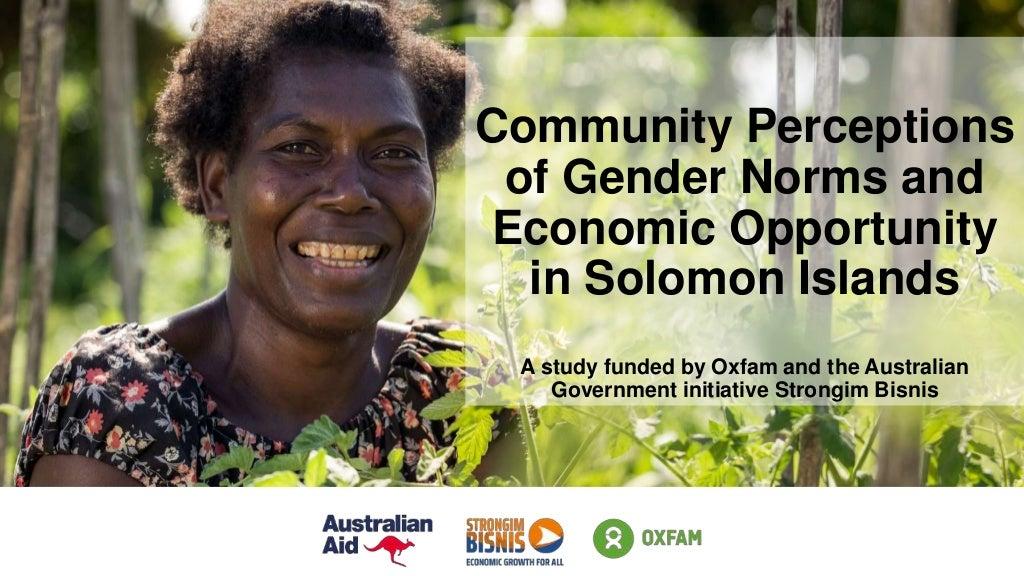Community perceptions of gender norms and economic opportunity in Solomon Islands